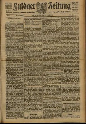 Erste Ausgabe vom Montag, den 10. April 1911.