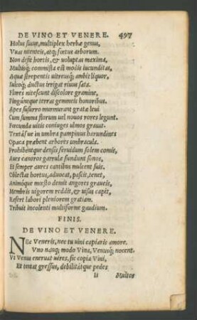 De Vino Et Venere.