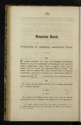 Neuntes Buch. Vertauschung der unabhängigen veränderlichen Grösse.