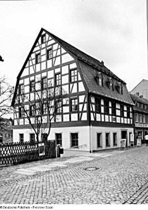 Stollberg/Erzgebirge, Geburtshaus des Carl von Bach, Eckansicht