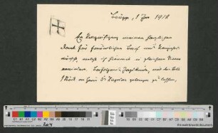 Briefkarte an Werner von Melle