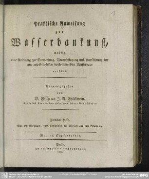 2: Von den Maschinen zum Ausschöpfen des Wassers aus dem Grundbaue