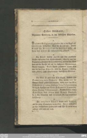 Erster Abschnitt. Allgemeine Einleitung in die biblischen Schriften.