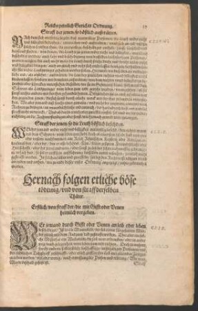 Hernach folgen etliche böse tödtung/ und von straff derselben Thäter.