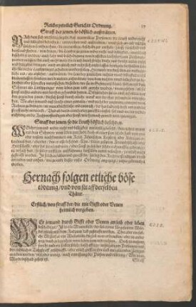 Hernach folgen etliche böse tödtung/ und von straff derselben Thäter.