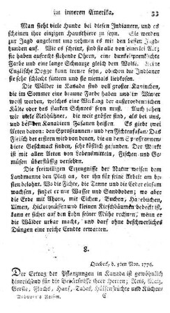 Quebeck, den 5ten Nov. 1776