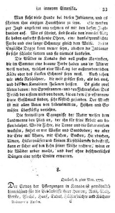 Quebeck, den 5ten Nov. 1776