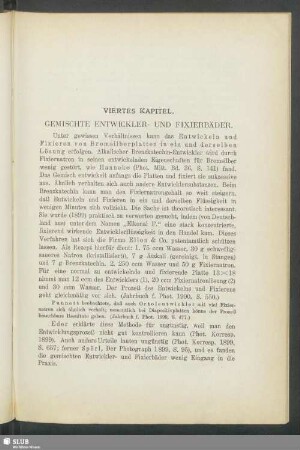 Viertes Kapitel. Gemischte Entwickler- Und Fixierbäder