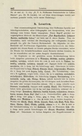 B. Lesarten