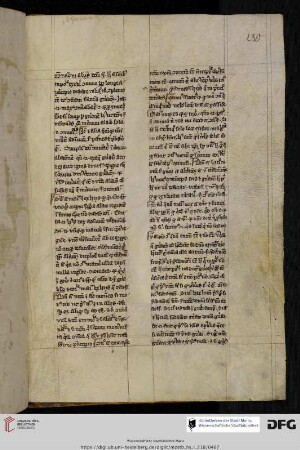 zweispaltige Aristoteles-Hs. des 13./14. Jhs.