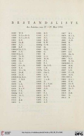 Bestandsliste
