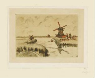 Landschaft mit Windmühlen