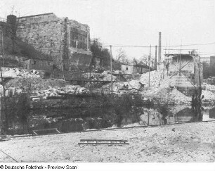 Bautzen, zerstörter Pfeiler der Kronprinzenbrücke