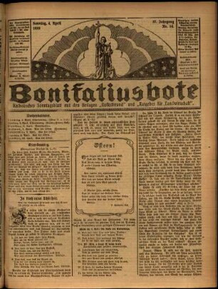 Erste Ausgabe vom Sonntag, den 04. April 1920.