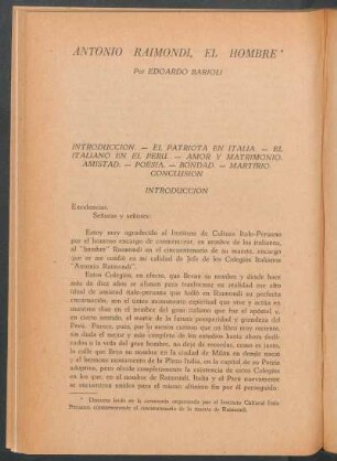Antonio Raimondi, el hombre