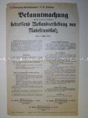 Bekanntmachung betreffend Nadelrundholz