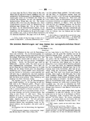 Die neueren Bestrebungen auf dem Gebiet des naturgeschichtlichen Unterrichts : (Fortsetzung)