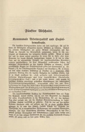 Fünfter Abschnitt. Kommunale Arbeiterpolitik und Sozialdemokratie