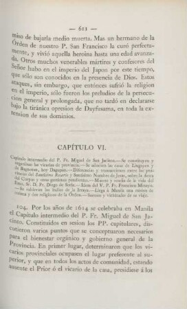 Capítulo VI. Capítulo intermedio del P. Fr. Miguel de San Jacinto. - ...
