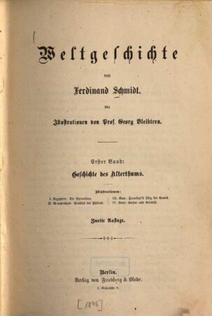 Weltgeschichte für Haus und Schule, 1. Geschichte des Alterthums
