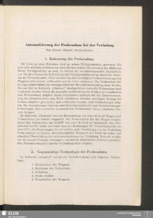 Automatisierung der Probenahme bei der Verladung