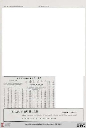 Nr. 45/46 (9. Nov. 1941), S. 3: Preisberichte