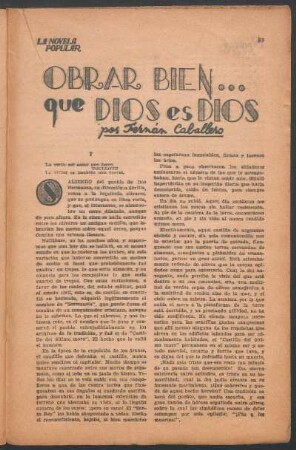 Obrar bien... que Dios es Dios : [Cuento]