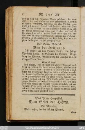 Das Dritte Hauptstück. Vom Gebet des Herrn.