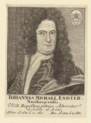 Johannes (Hans) Michael Endter aus Nürnberg;. geb. 21.11.1651; gest. 20.12.1718