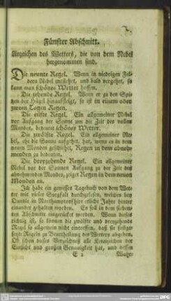 Fünfter Abschnitt. Anzeichen des Wetters, die von dem Nebel hergenommen sind