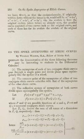 On the spoke asymptotes of Rhizic curves.