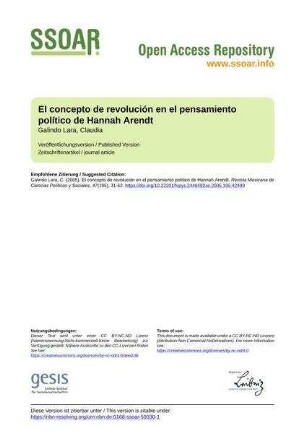 El concepto de revolución en el pensamiento político de Hannah Arendt