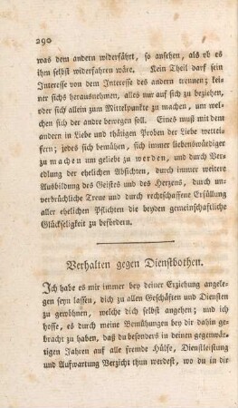 Verhalten gegen Dienstbothen