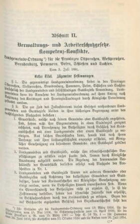 Abschnitt II. Verwaltungs- und Arbeiterschutzgesetze, Kompetenz-Konflikte