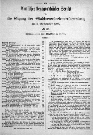 No. 33, 5. November 1908