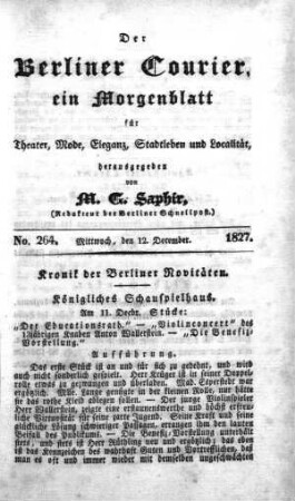 No. 264, Mittwoch, den 12. December 1827
