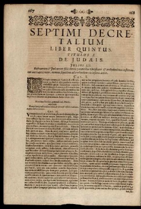 Septimi Decretalium Liber Quintus.