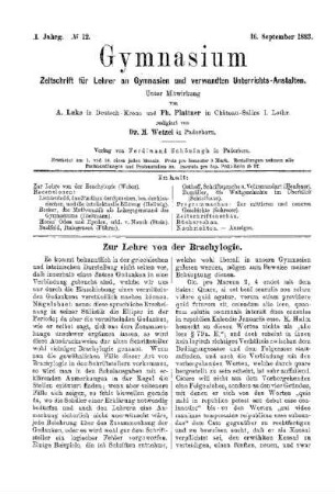 Zur Lehre von der Brachylogie