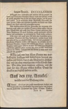 Auff den xxix. Artickel/ welcher von der Weihung redet.