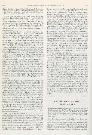 844-849 [Rezension] Dictionnaire de Spiritualité ascétique et mystique