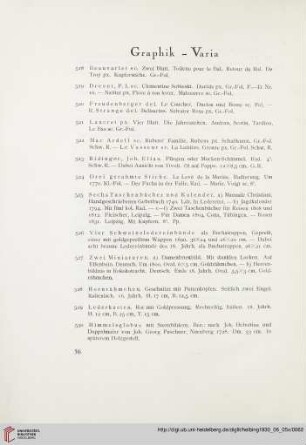 Graphik, Varia (Nr. 518-544)
