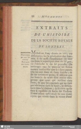 Extraits De L'Histoire De La Société Royale De Londres