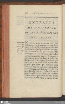 Extraits De L'Histoire De La Société Royale De Londres