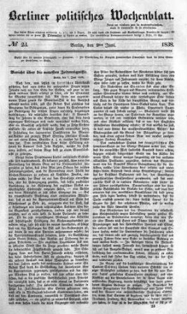 No 23, 9. Juni 1838