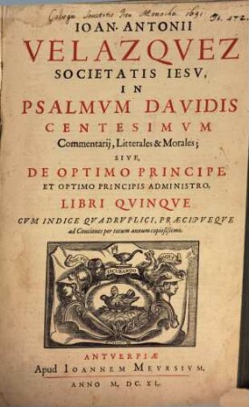 In Psalmum Davidis centem. Commentarii literales ... libri quinque