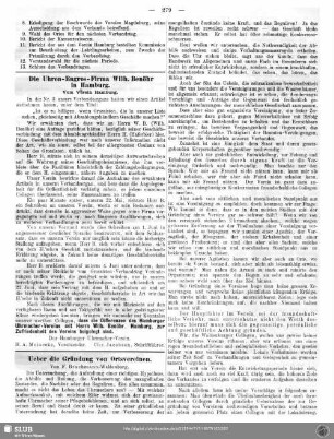 Die Uhren-Engros-Firma Wilh. Benöhr in Hamburg