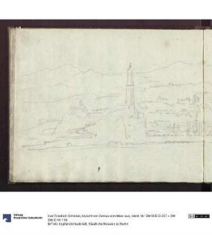 Ansicht von Genua vom Meer aus