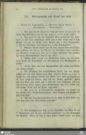 XIV. Gleichgewicht und Druck der Luft