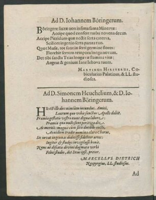Ad D. Simonem Heuchelium, & D. Iohannem Böringerum.