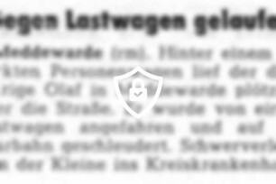 Gegen Lastwagen gelaufen